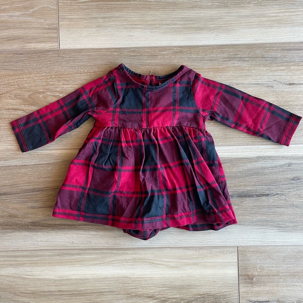 Baby Place Plaid Long Sleeve Baby Dress